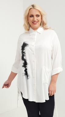 Elegantes weißesTunika-Shirt mit Print