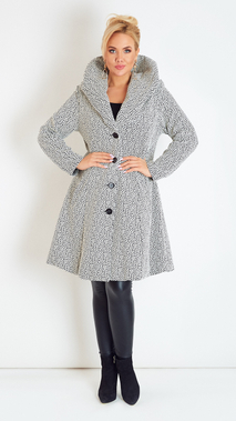 Eleganter Winter-Herbstmantel für Damen mit Kapuze