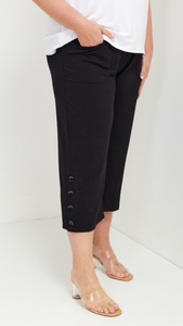 Schwarze gerade Damenhose 3/4