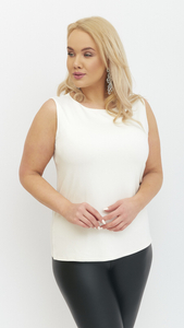 Elegant women's white sleeveless blouse