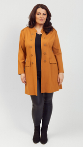 Honey mustard women's elegant spring coat