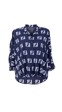 Navy blue elegant blouse for women