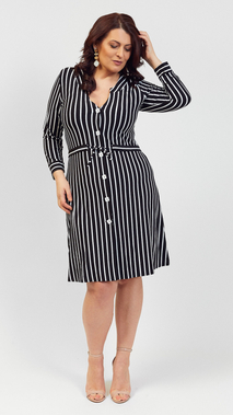 Women's black striped spring summer dress