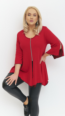Women's red bell-sleeved short-sleeved jacket