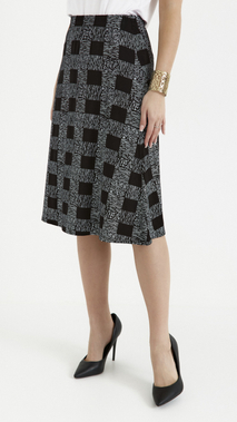 Women's gray skirt with a geometric pattern midi