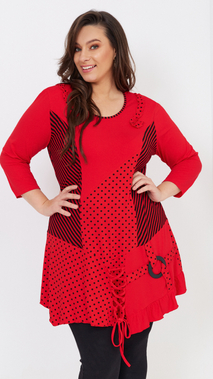 Elegant women's red tunic Large Size