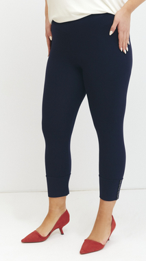Navy blue stylish comfortable leggings with buttons