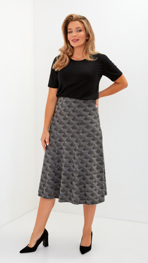 Women's grey  long skirt with a pattern