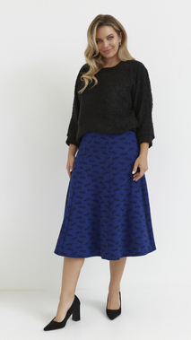 Women's long warm cornflower skirt with hats