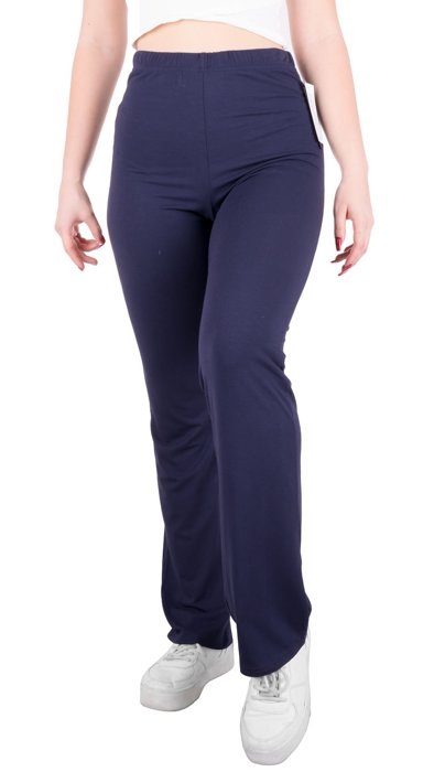 Women's navy blue plus size thick knitted trousers