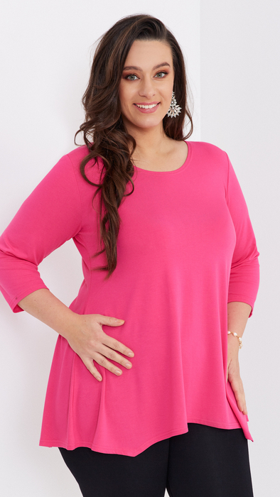 Women's pink amaranthine Tunic Loose Elegant Blouse Large Size viscose