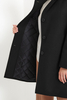 Black women's winter wool coat with insulated lining