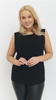Elegant women's black sleeveless blouse