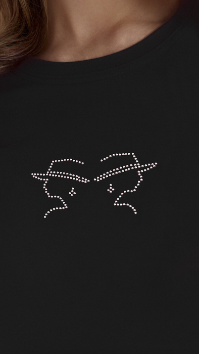 Czarny T-shirt damski koszulka damska krótki rękaw