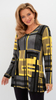 Gray warm women's autumn tunic with honey motifs