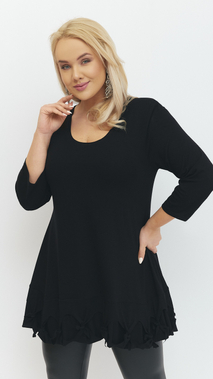 Schwarze Damen-Tunika, lockere, elegante Bluse