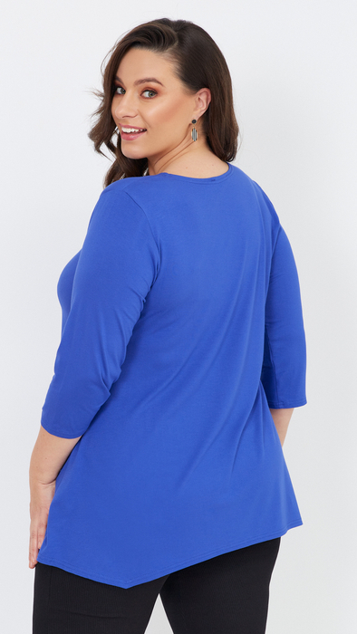 Women's cornflower Tunic Loose Elegant Blouse Large Size