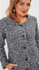 Women's grey button-up spring autumn Bouclé coat