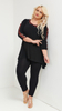 Women's black embellished tunic loose blouse
