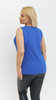 Elegant, sleeveless women's cornflower blue blouse