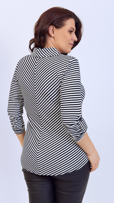 Elegante Tunika-Bluse für Damen mit schwarzen Streifen