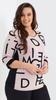 Powdery warm women's blouse with elegant 3/4 sleeves