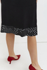 Women's black midi skirt with ruffles, mix
