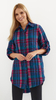 Women's cotton shirt, loose, oversize checkered tunic