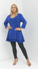 Cornflower blue women's tunic loose elegant blouse