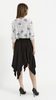 Women's black long flared midi skirt
