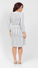 White women's elegant summer dress with stripes