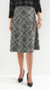 Women's long skirt in a black and white check pattern, mix
