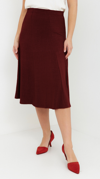 Braune ausgestellter Midirock für Damen