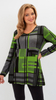 Gray warm autumn women's tunic with green motifs
