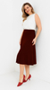 Women's brown flared midi skirt