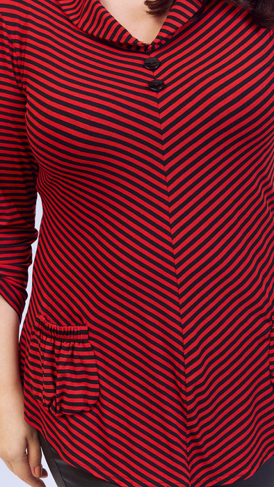 Elegante Tunika-Bluse für Damen mit schwarzen Streifen