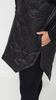 Black long sleeveless quilted vest