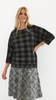 Women's checkered blouse women's kimono sweater
