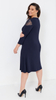 Navy blue elegant women's evening dress with lace