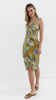 Blue women's pareo cap and midi beach dress