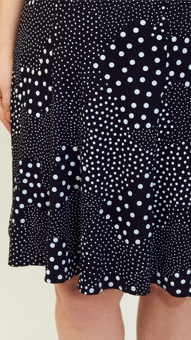 Women's black skirt with white dots short