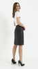 Women's black leather formal midi pencil skirt