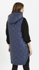 Navy blue long sleeveless quilted vest