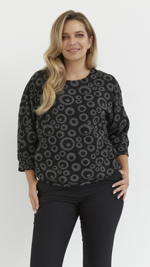 Bluzka damska czarna bluzka elegancka sweter kimono