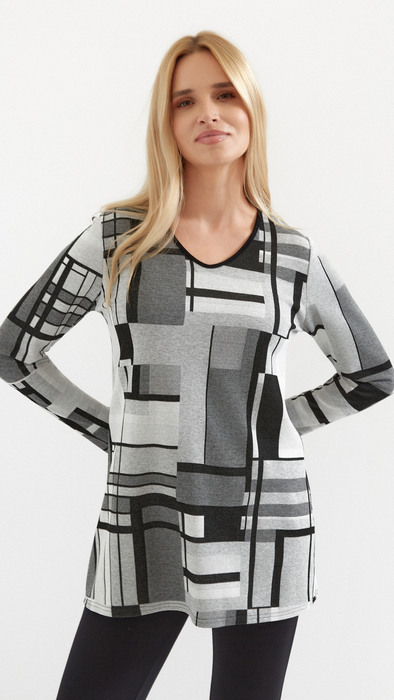 Gray warm tunic for women, autumn, thicker knit plus size