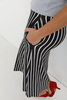 Women's flared trousers, wide, loose trousers with white and black stripes