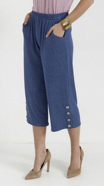 Jasne spodnie damskie letnie szerokie 3/4 a'la jeans