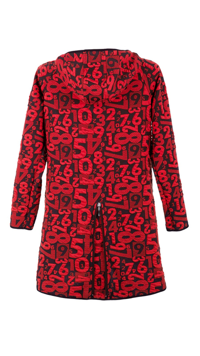 Women's red spring autumn hooded coat