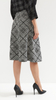 Women's long skirt in a black and white check pattern, mix