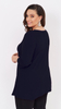 Navy blue women's tunic, loose blouse, elegant viscose